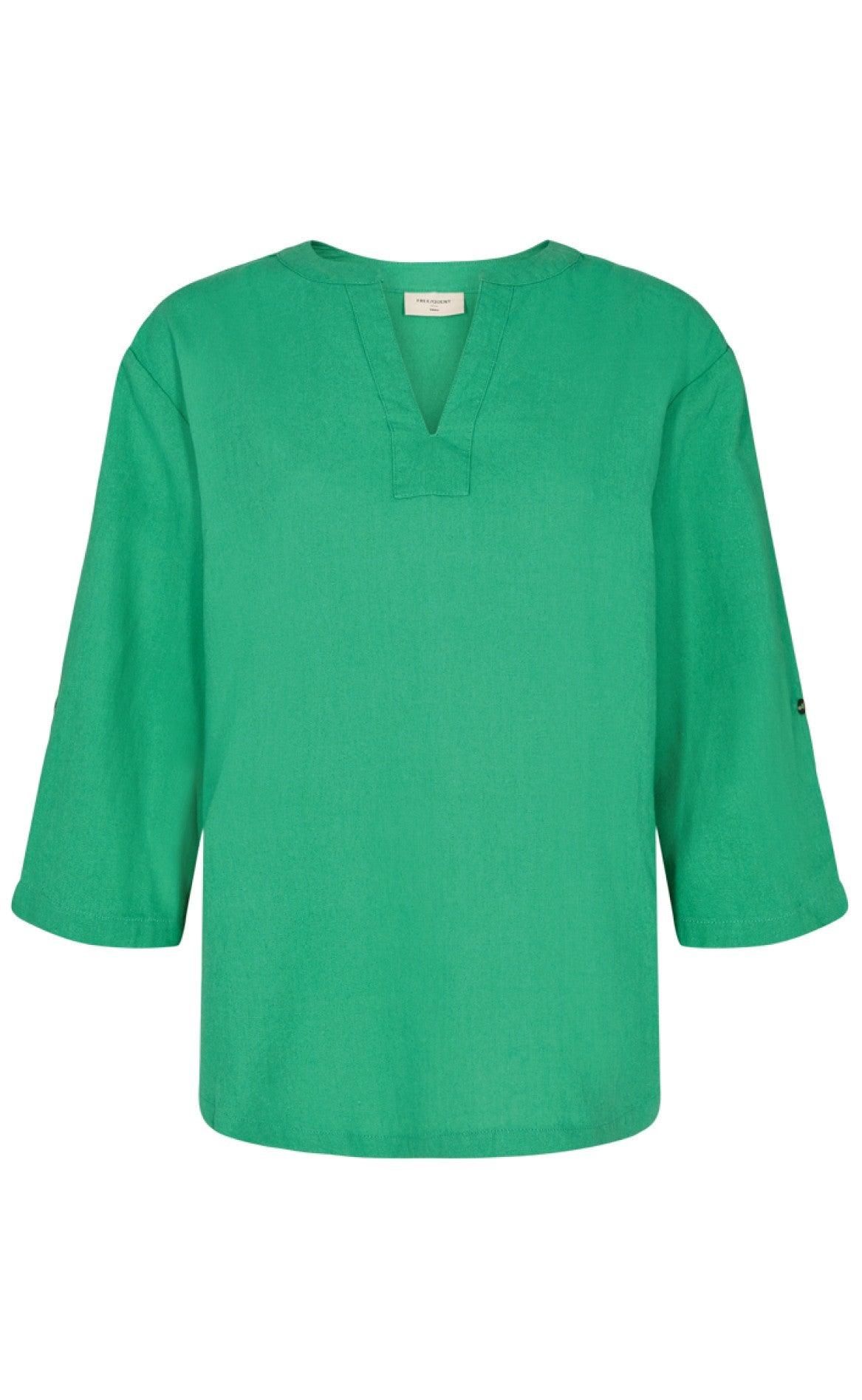 Freequent Bluse - Lava - Ming Green