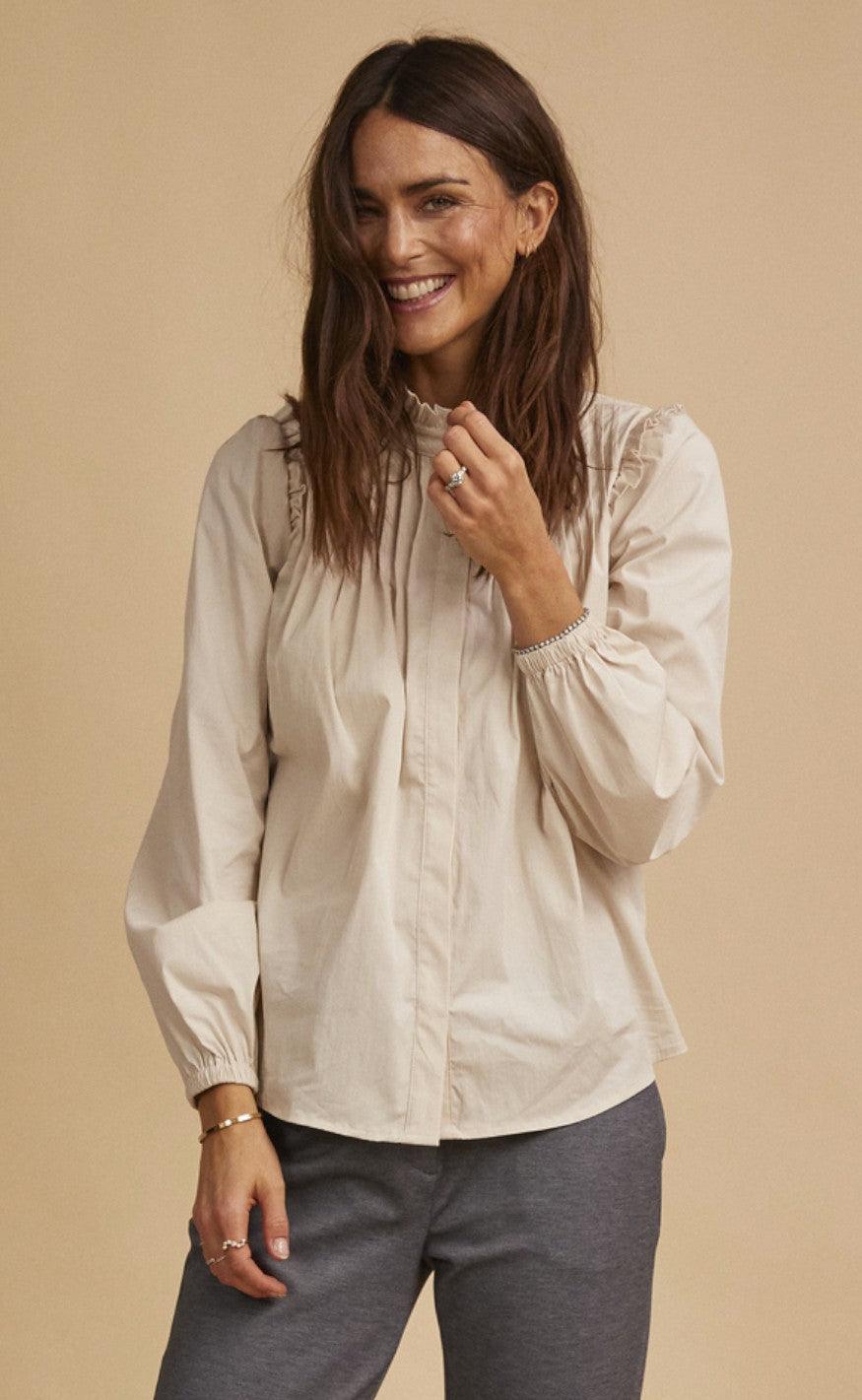 Freequent Bluse - Myrtille - Off White