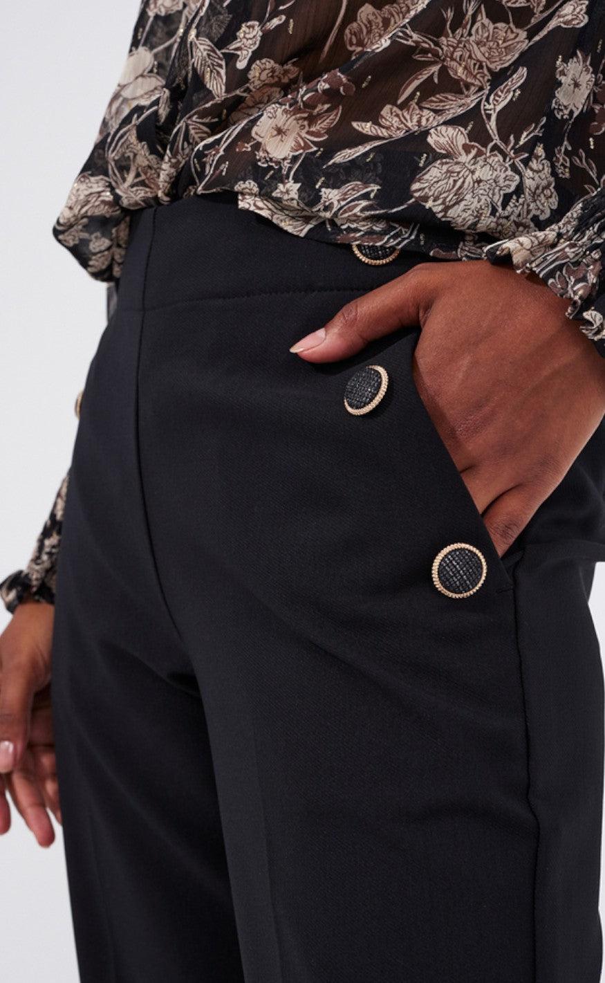 Freequent Bluse - Olona - Black With Walnut