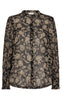 Freequent Bluse - Olona - Black With Walnut
