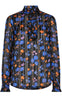 Freequent Bluse - Paulin - Black With Amparo Blue