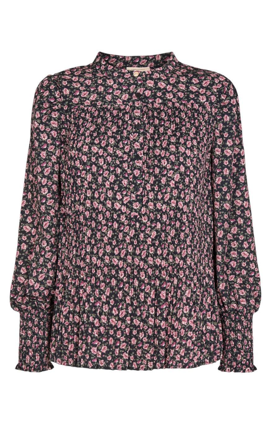 Freequent Bluse - Teresa - Black With Fudge