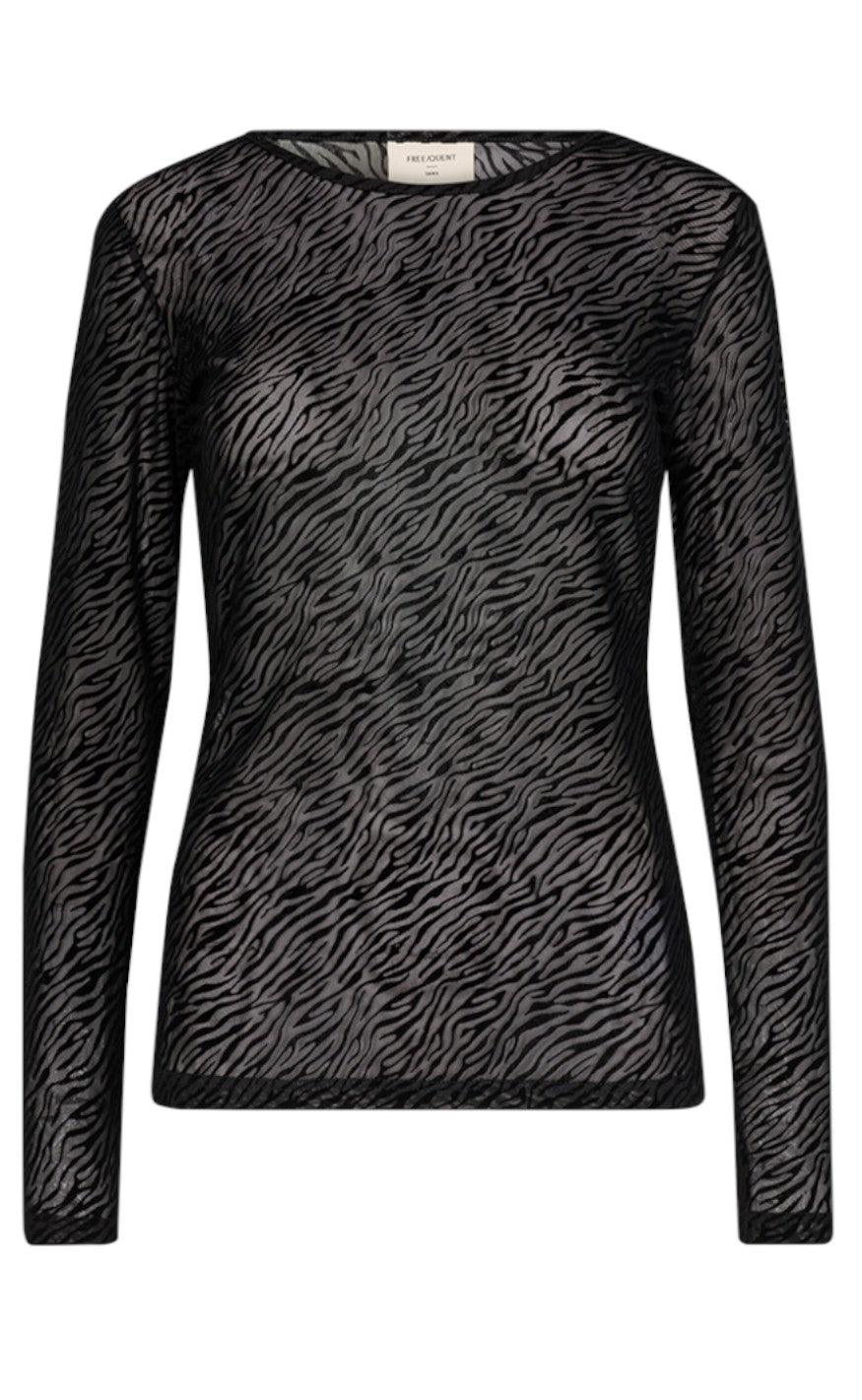 Freequent Bluse - Vally - Black Zebra