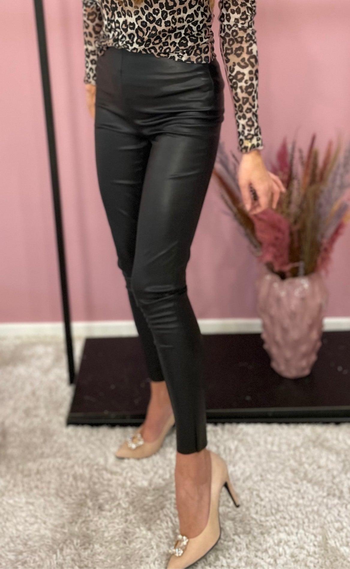 Freequent Bukser - Lexie PU - Black