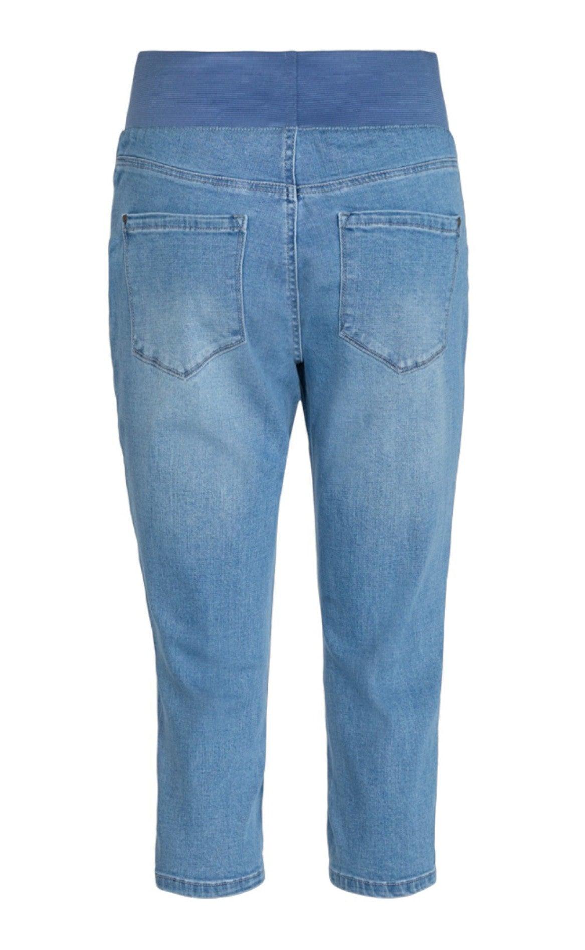 Freequent Bukser - Shantal Capri Denim - Light Blue Denim