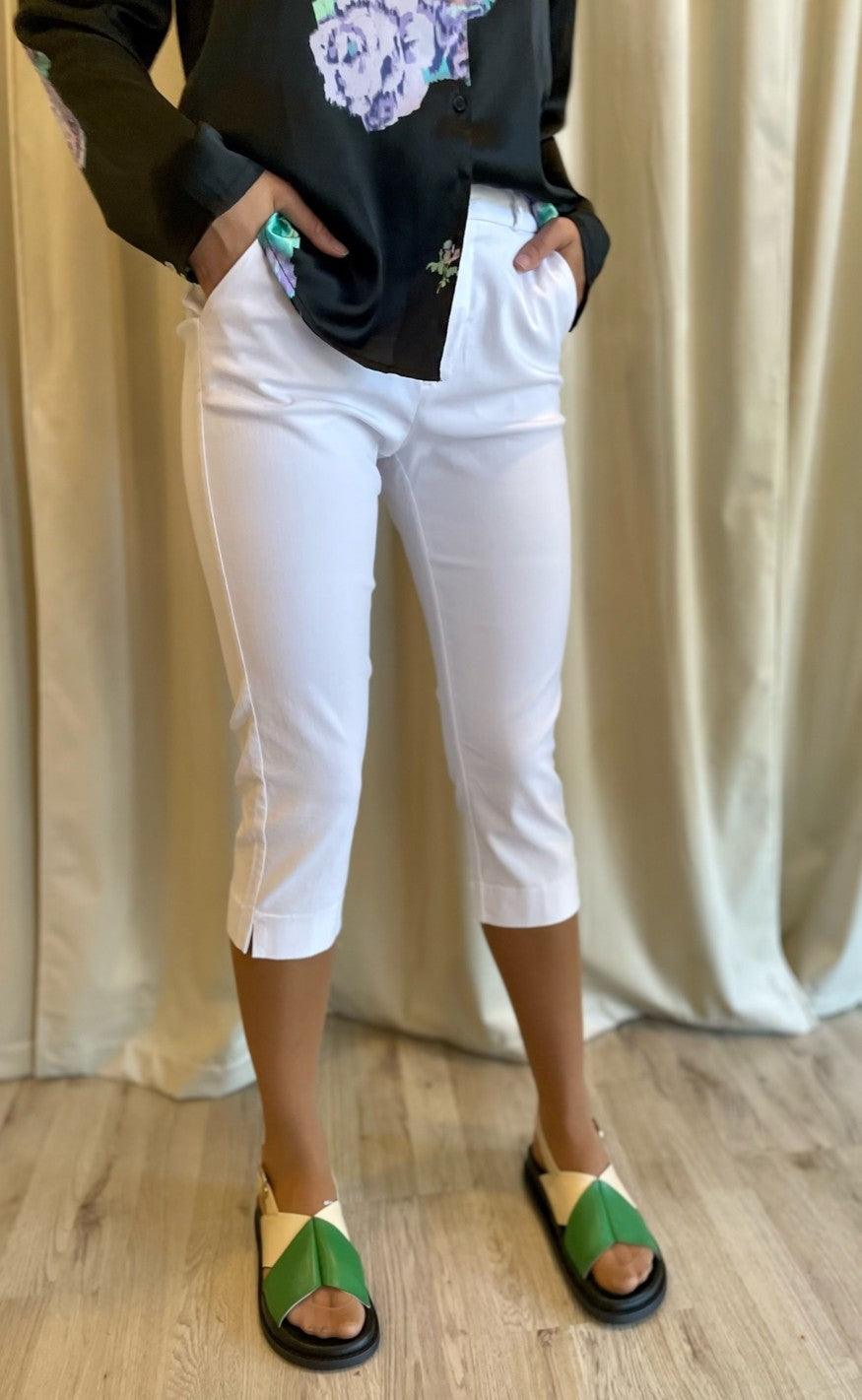 Freequent Bukser - Solvej Capri - Brilliant White