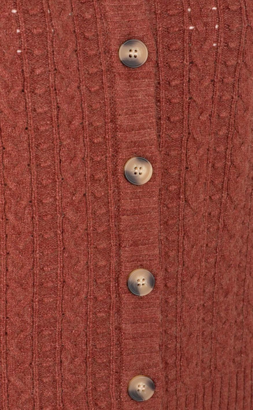 Freequent Cardigan - Claura - Brandy Brown Melange