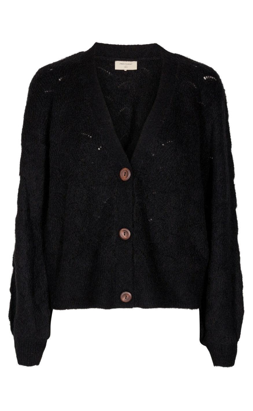 Freequent Cardigan - Hill - Black Solid