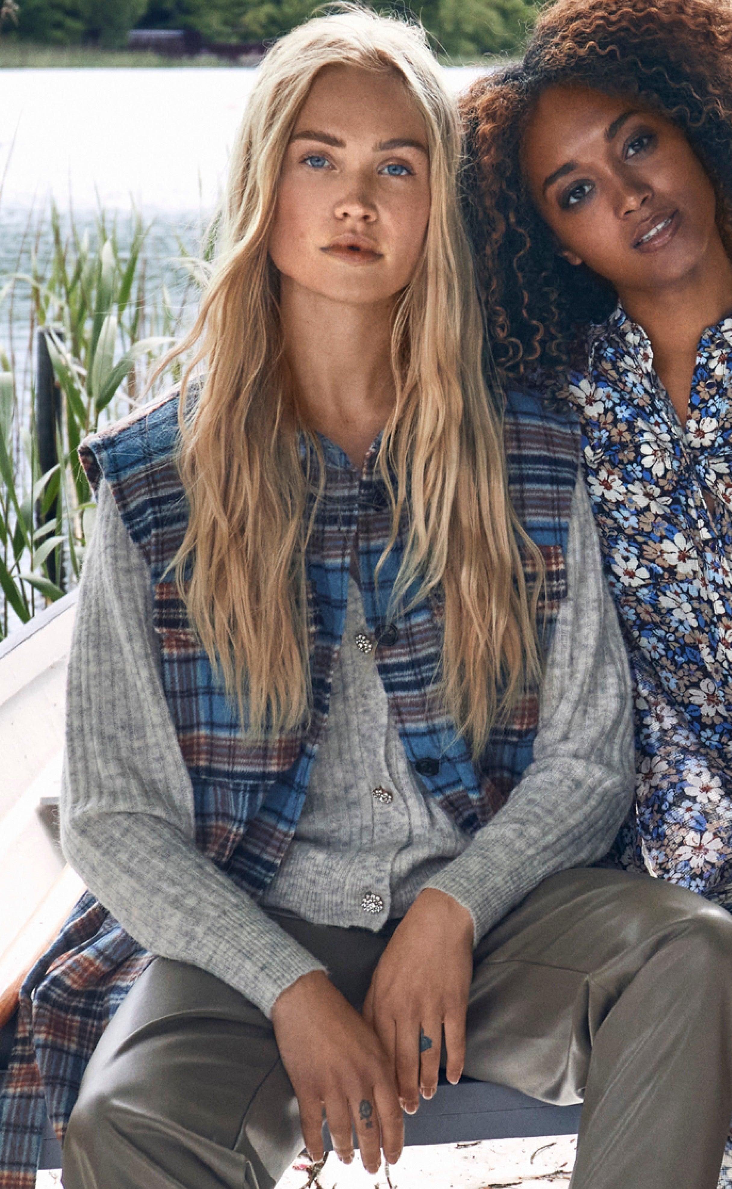 Freequent Cardigan - Hilla Diamond - Oatmeal Melange