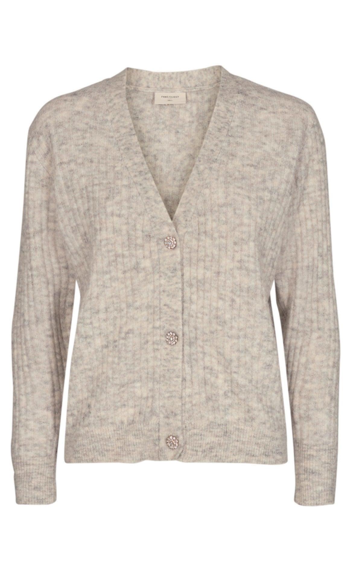Freequent Cardigan - Hilla Diamond - Silver Mink Melange