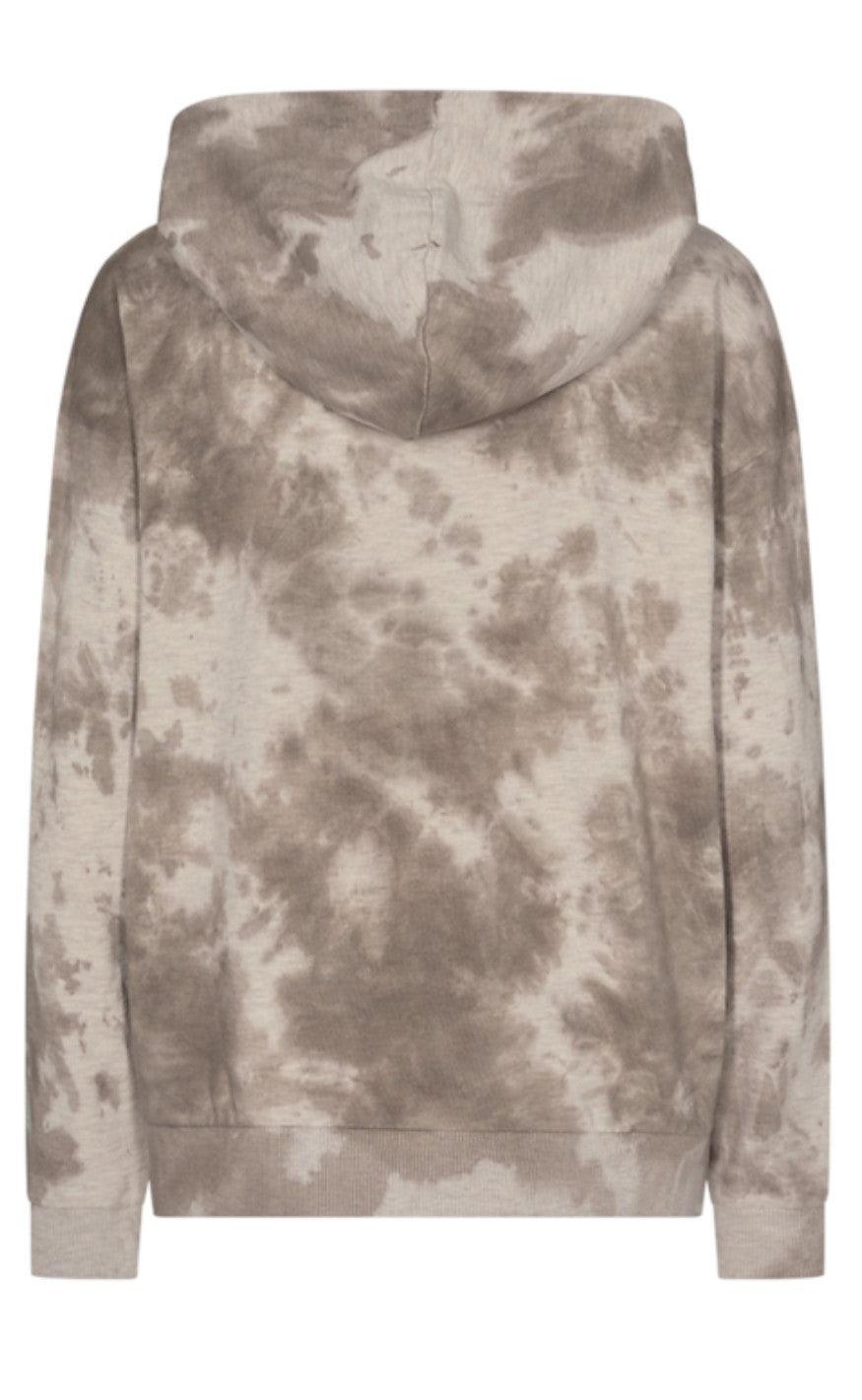 Freequent Hoodie - Relaxed Tiedye - Silver Mink Melange