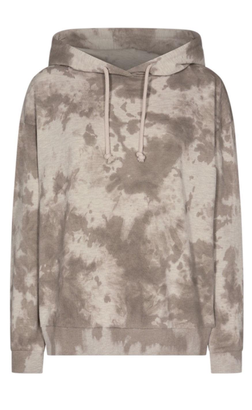 Freequent Hoodie - Relaxed Tiedye - Silver Mink Melange