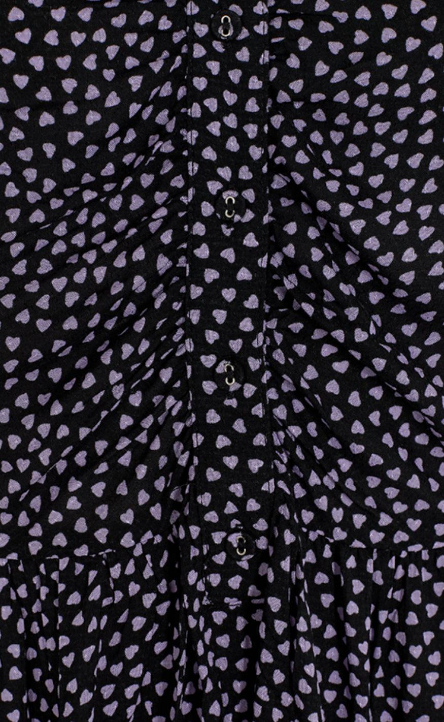Freequent Kjole - Adney - Black W. Lavendula