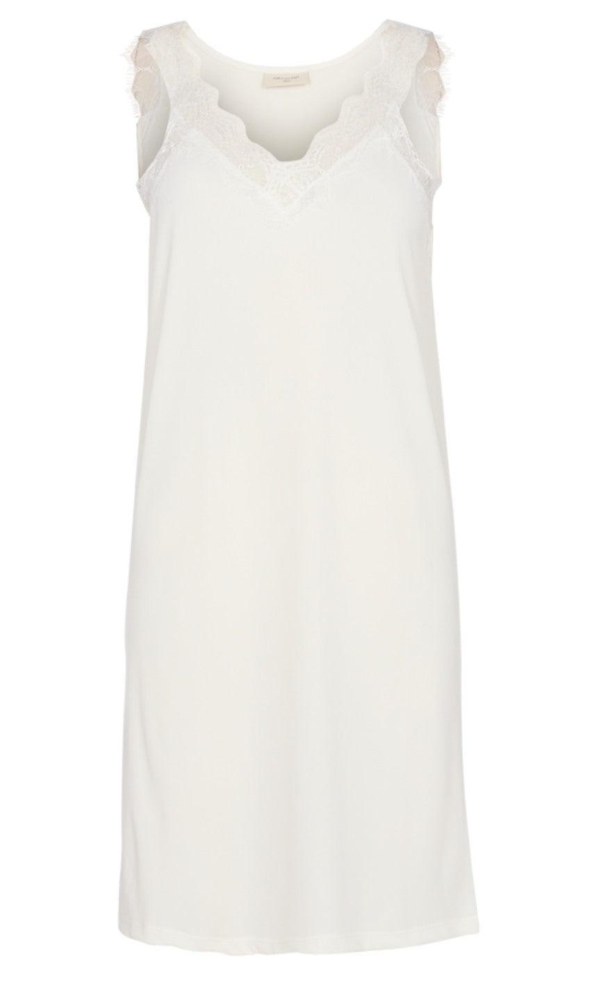 Freequent Kjole - Bicco Rib - Off White