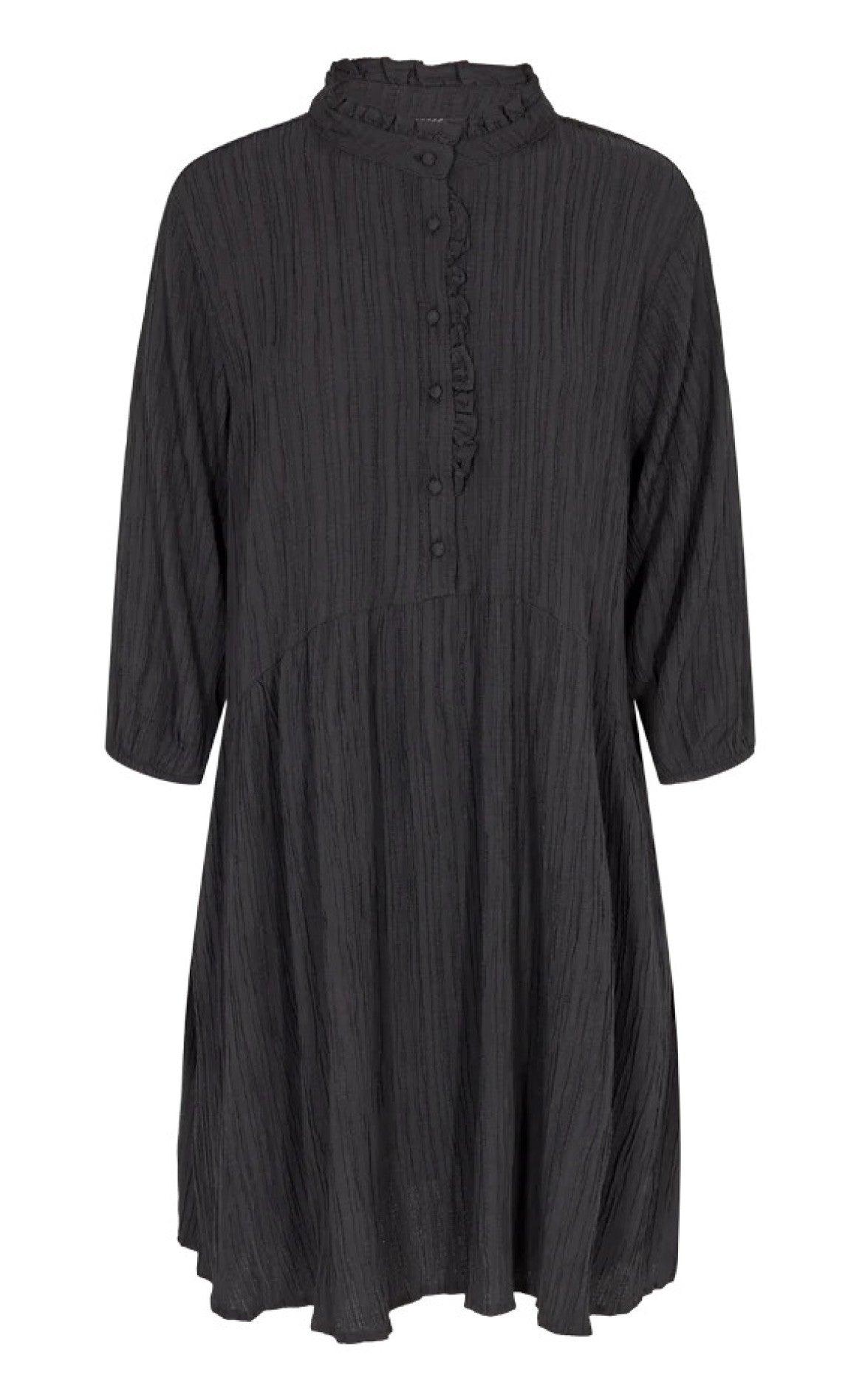 Freequent Kjole - Dotted - Black
