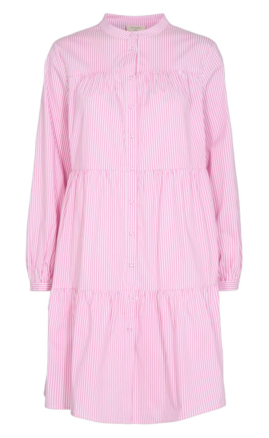 Freequent Kjole - Emmeline Stripe - Begonia Pink
