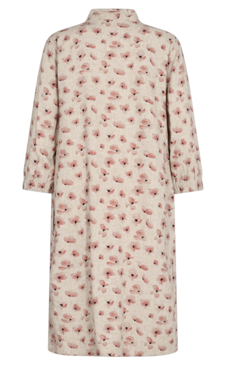 Freequent Kjole - Floral - Sand Melange W. Marys Rose
