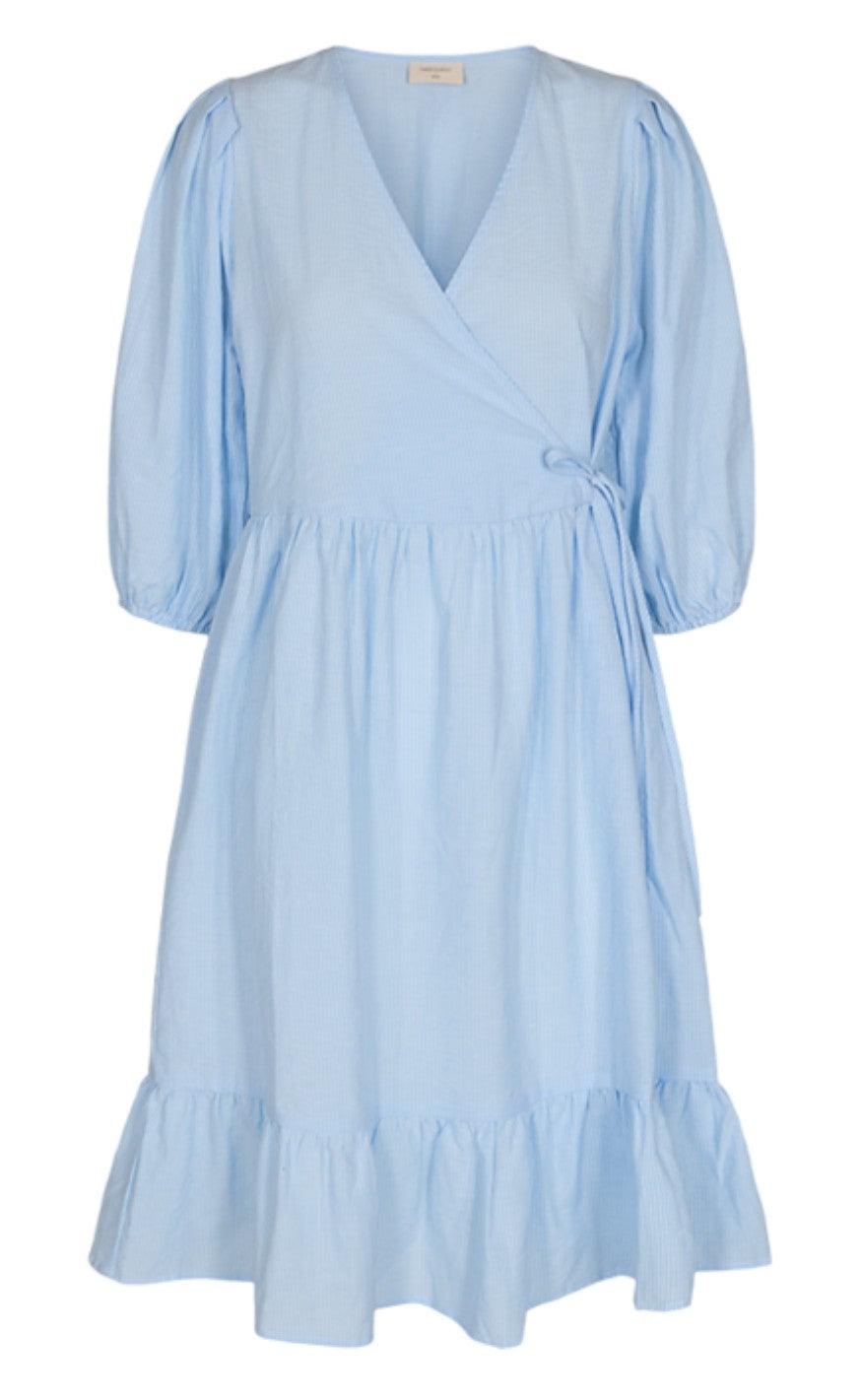 Freequent Kjole - Magnolia Stripe - Chambray Blue