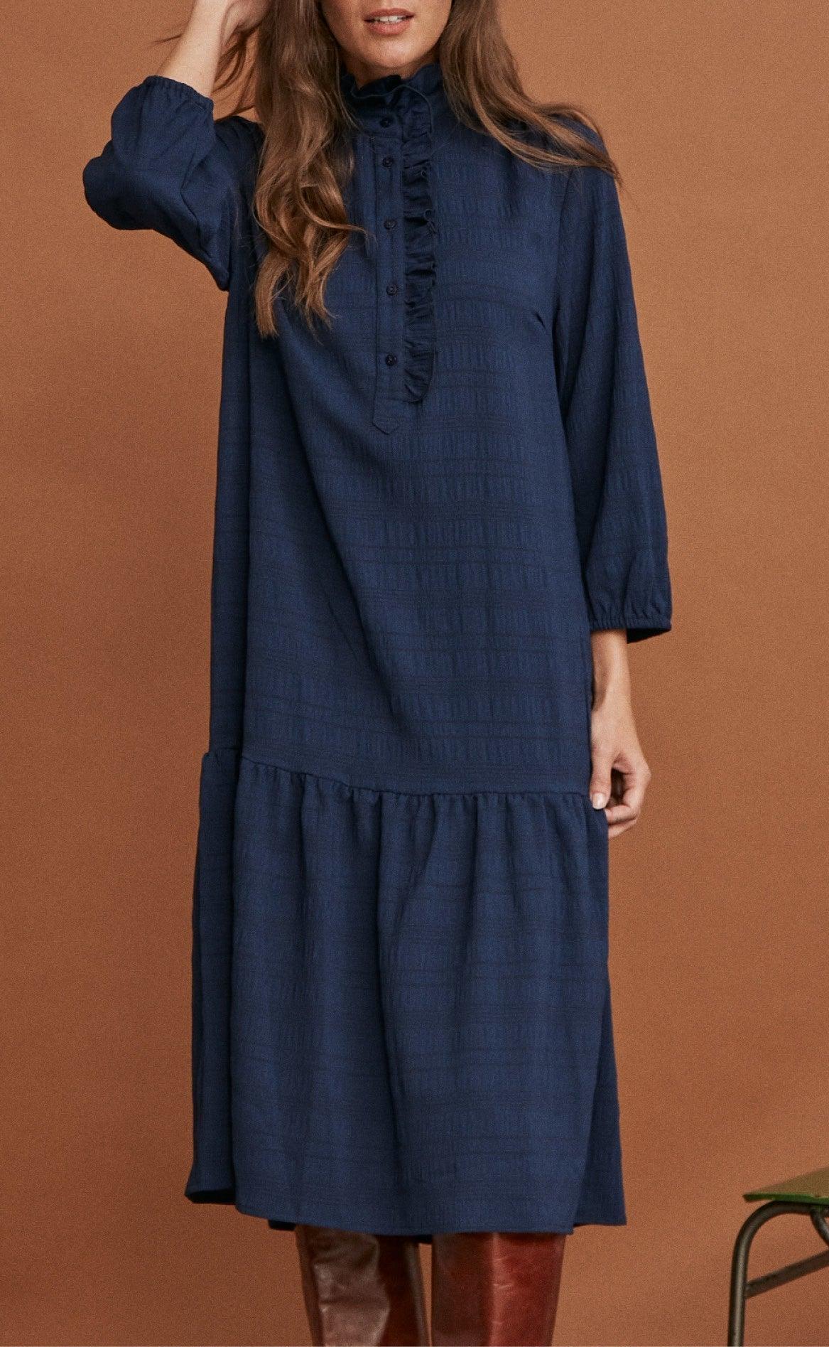 Freequent Kjole - Melisse - Navy