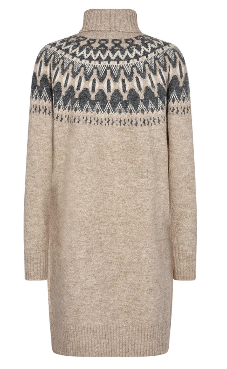 Freequent Kjole - Merla - Silver Mink With Dark Grey