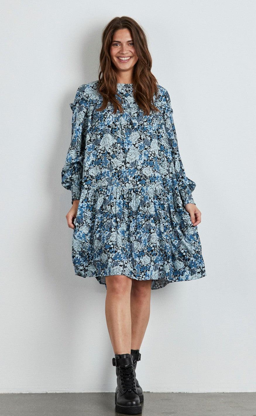 Freequent Kjole - Muna - Chambray Blue Mix