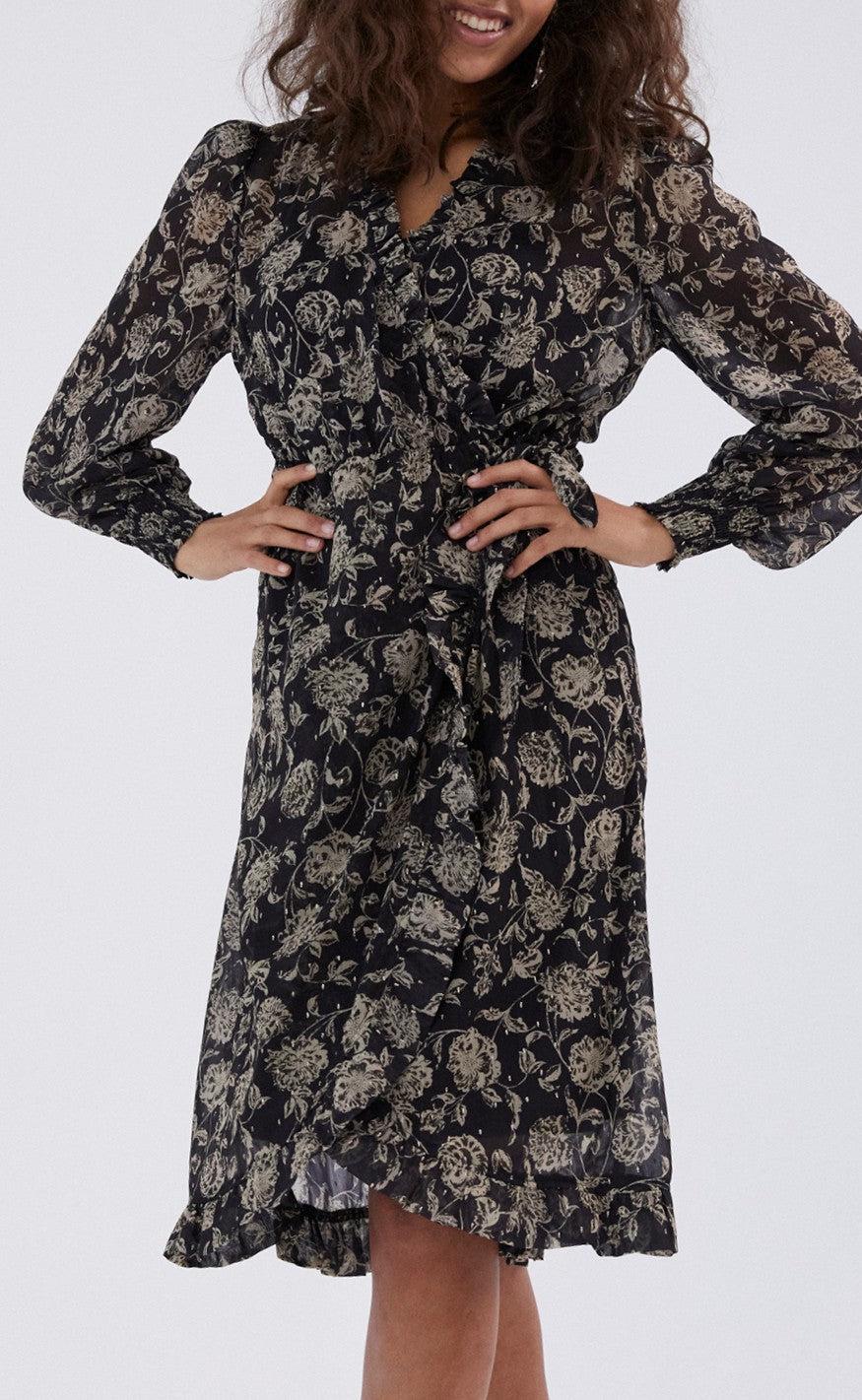 Freequent Kjole - Olona - Black With Walnut