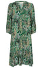 Freequent Kjole - Suralda - Black w. Jolly Green