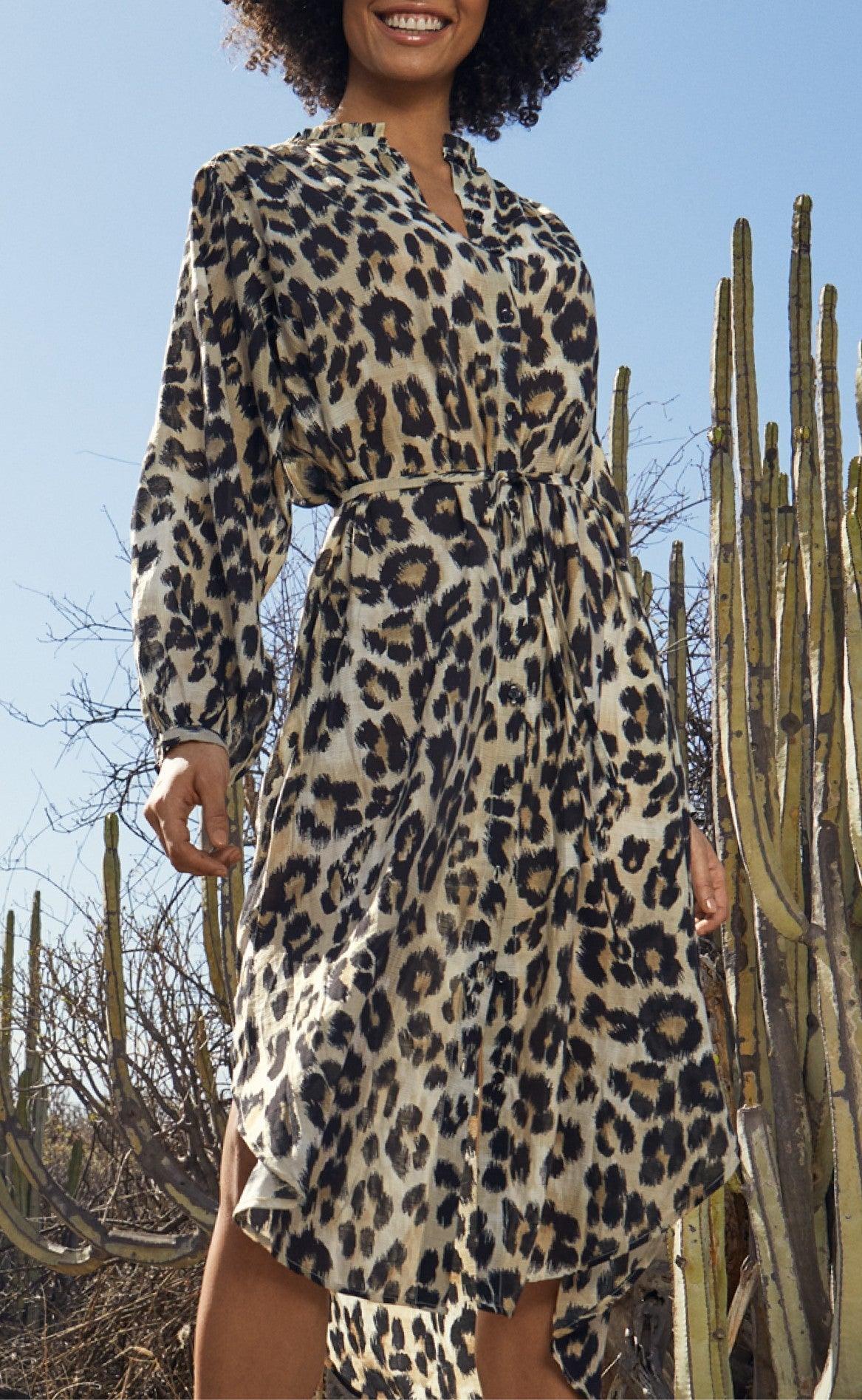 Freequent Kjole - Wia - Leopard Print