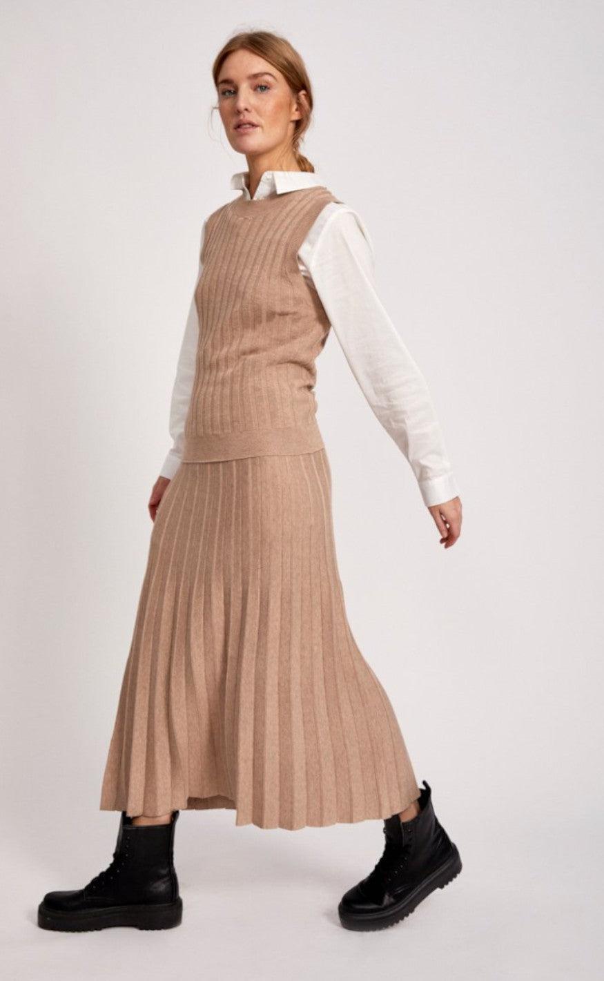 Freequent Nederdel - Ani - Beige Sand Melange