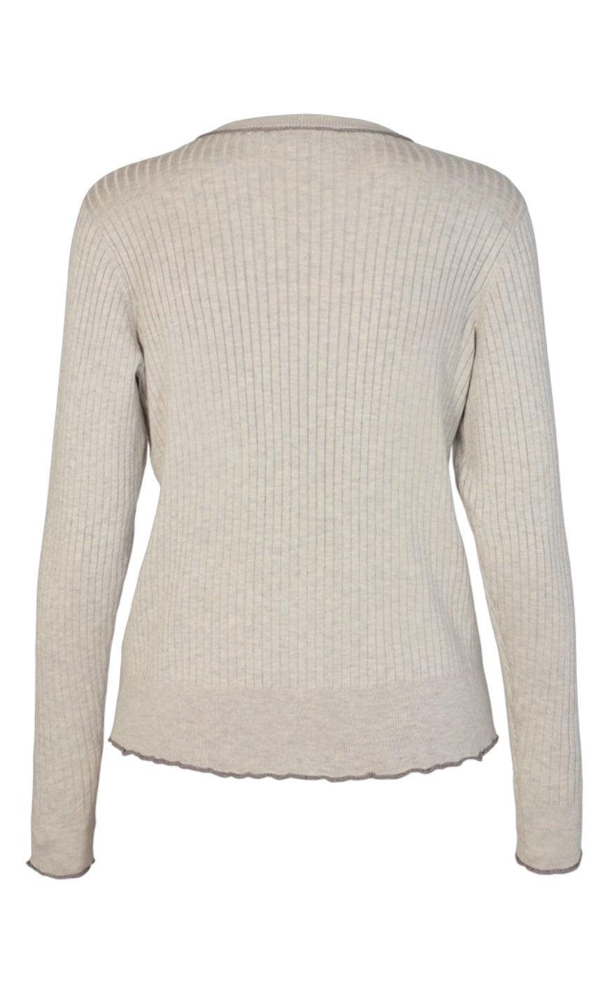 Freequent Pullover - Ani Contrast - Moonstruck Melange