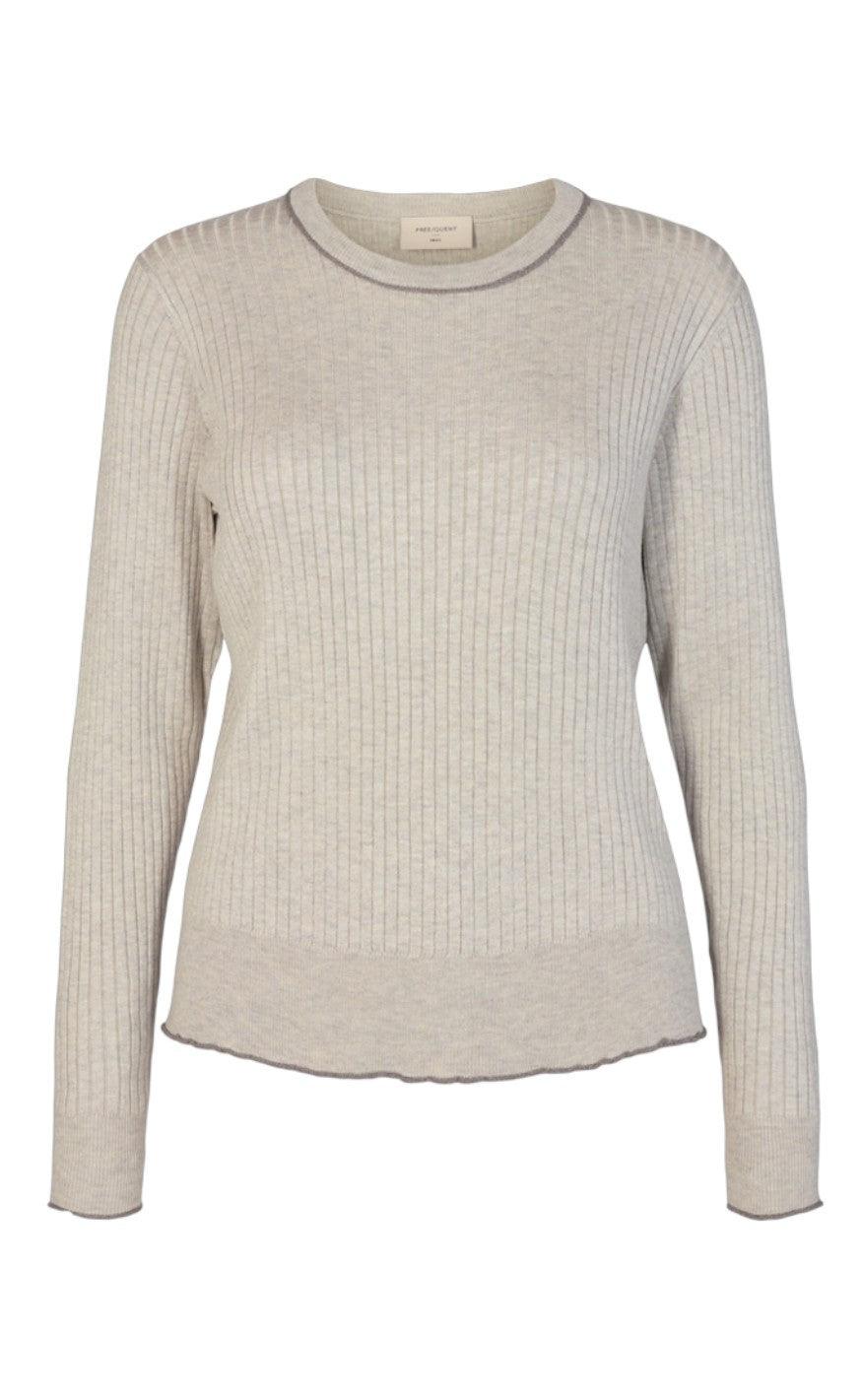 Freequent Pullover - Ani Contrast - Moonstruck Melange