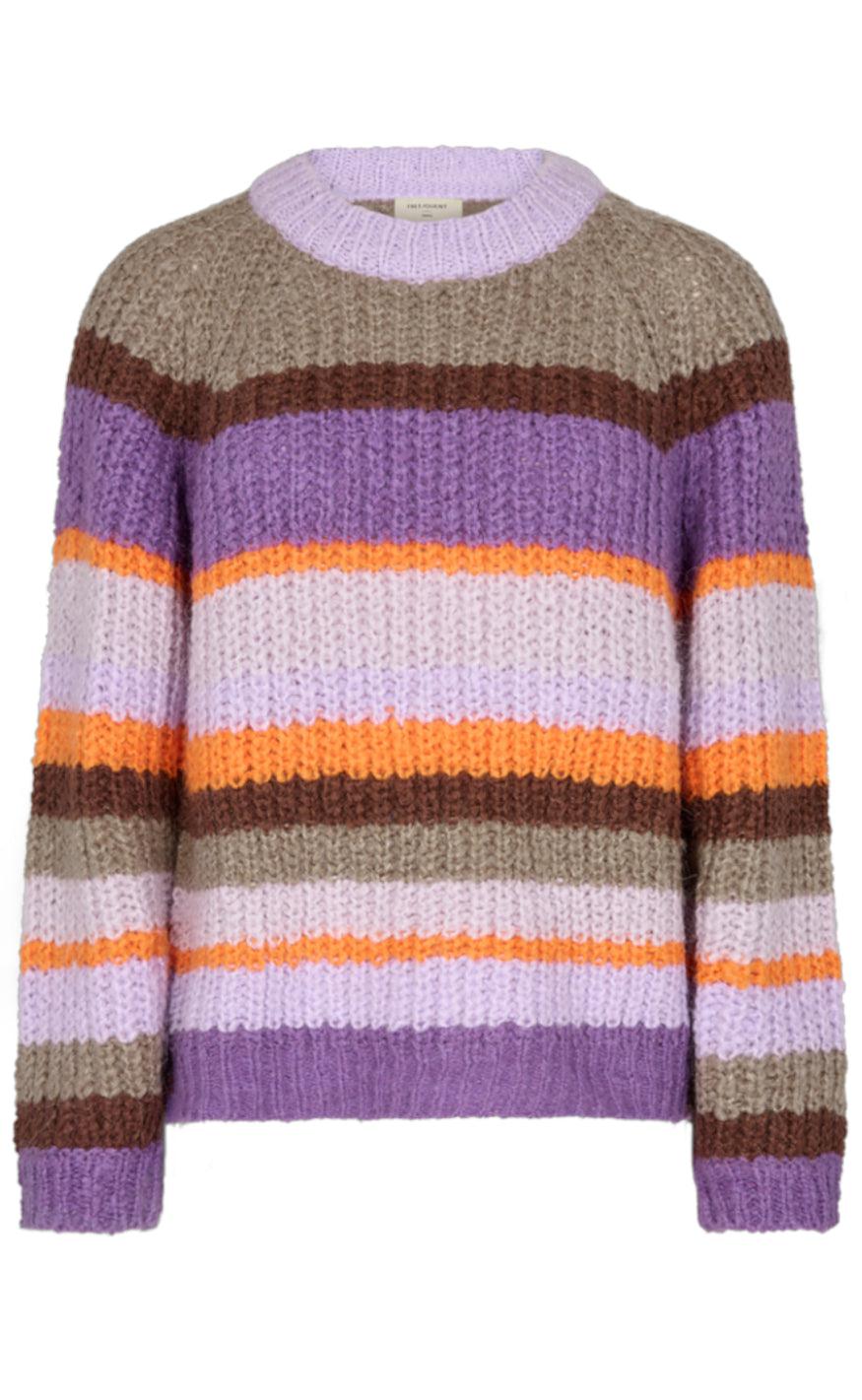 Freequent Pullover - Evy - Royal Lilac W. Desert Taupe