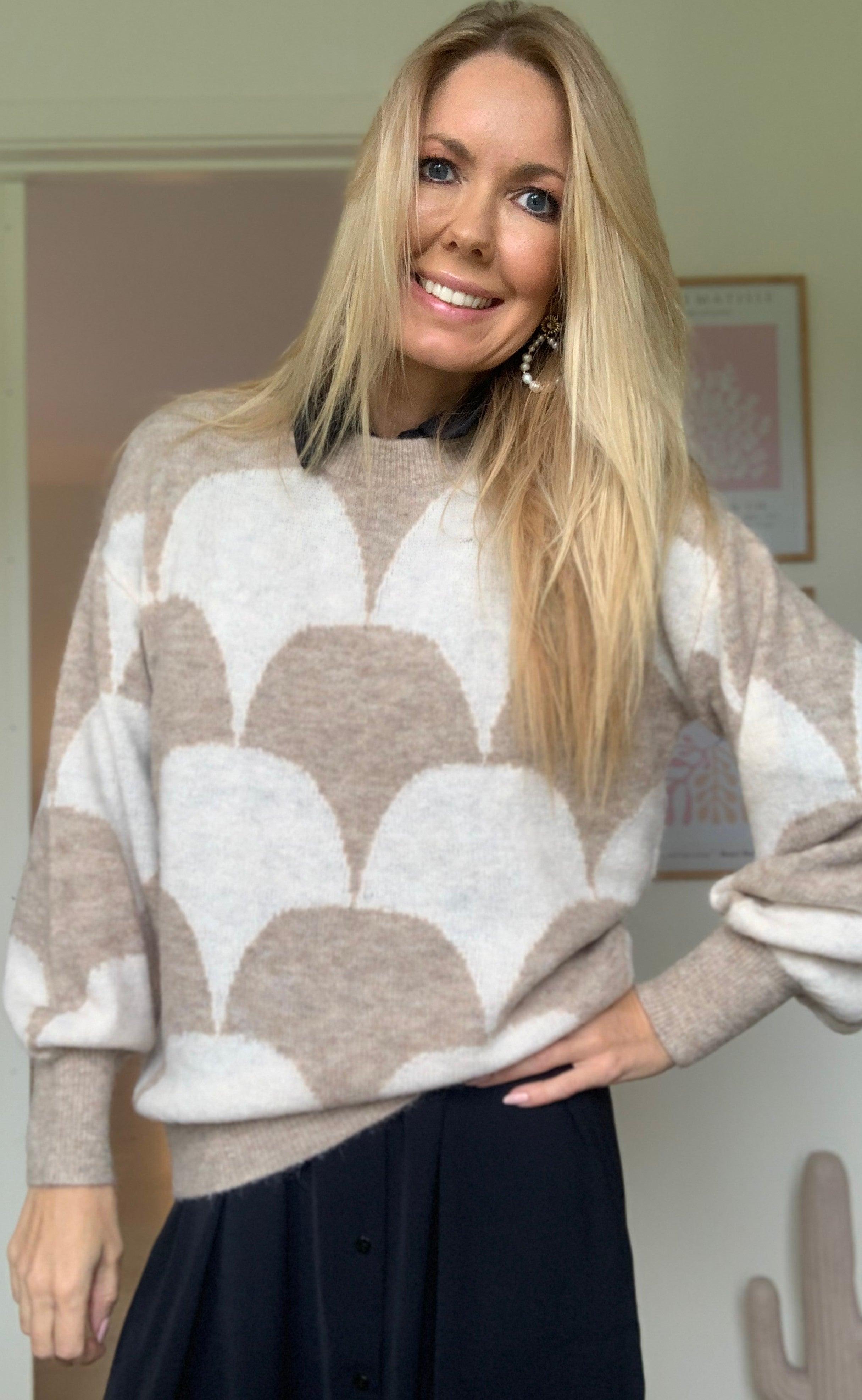 Freequent Pullover - Hilla Drop - Silver Mink Mix