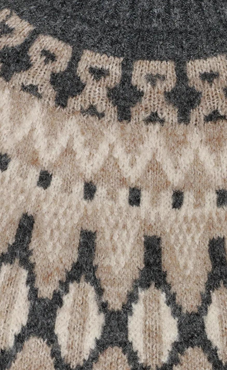 Freequent Pullover - Merla - Grey Mel With Silver Mink
