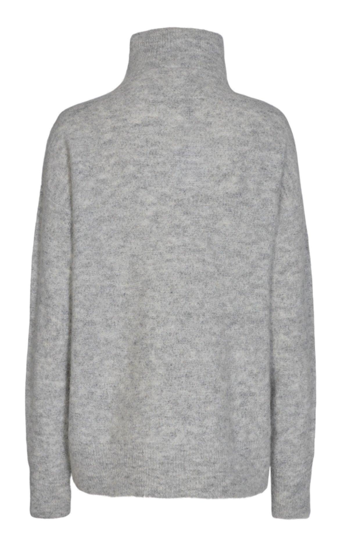 Freequent Pullover - Moto Zip - Medium Grey combi