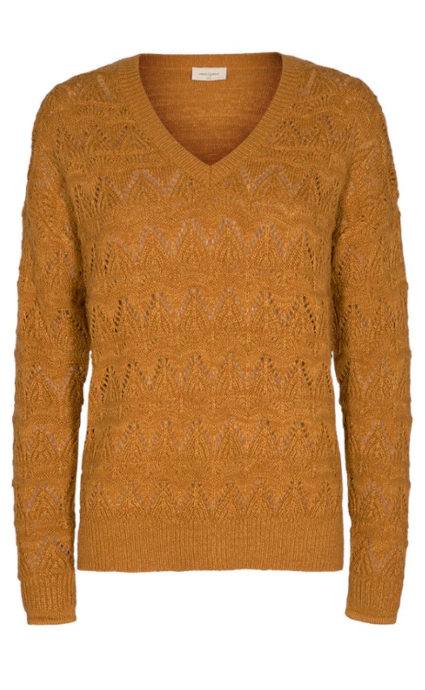 Freequent Pullover - Tina - Bone Brown Melange