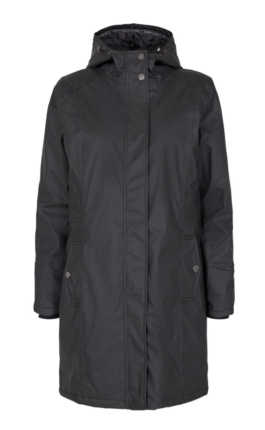 Freequent Regnjakke - Waist - Black