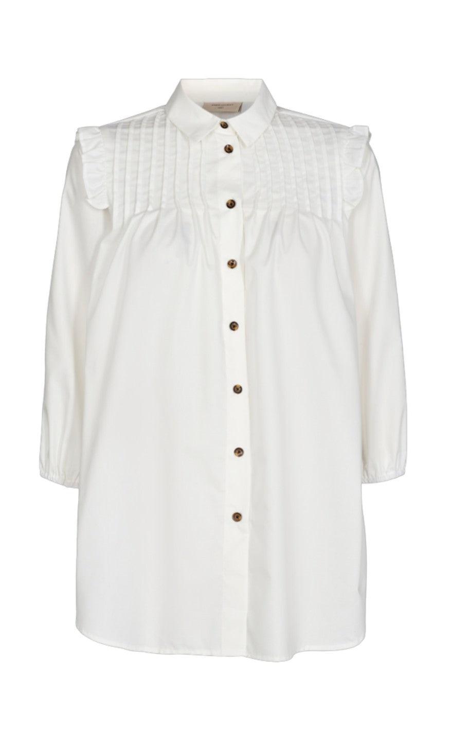 Freequent Skjorte - Flynn Frill - Off White
