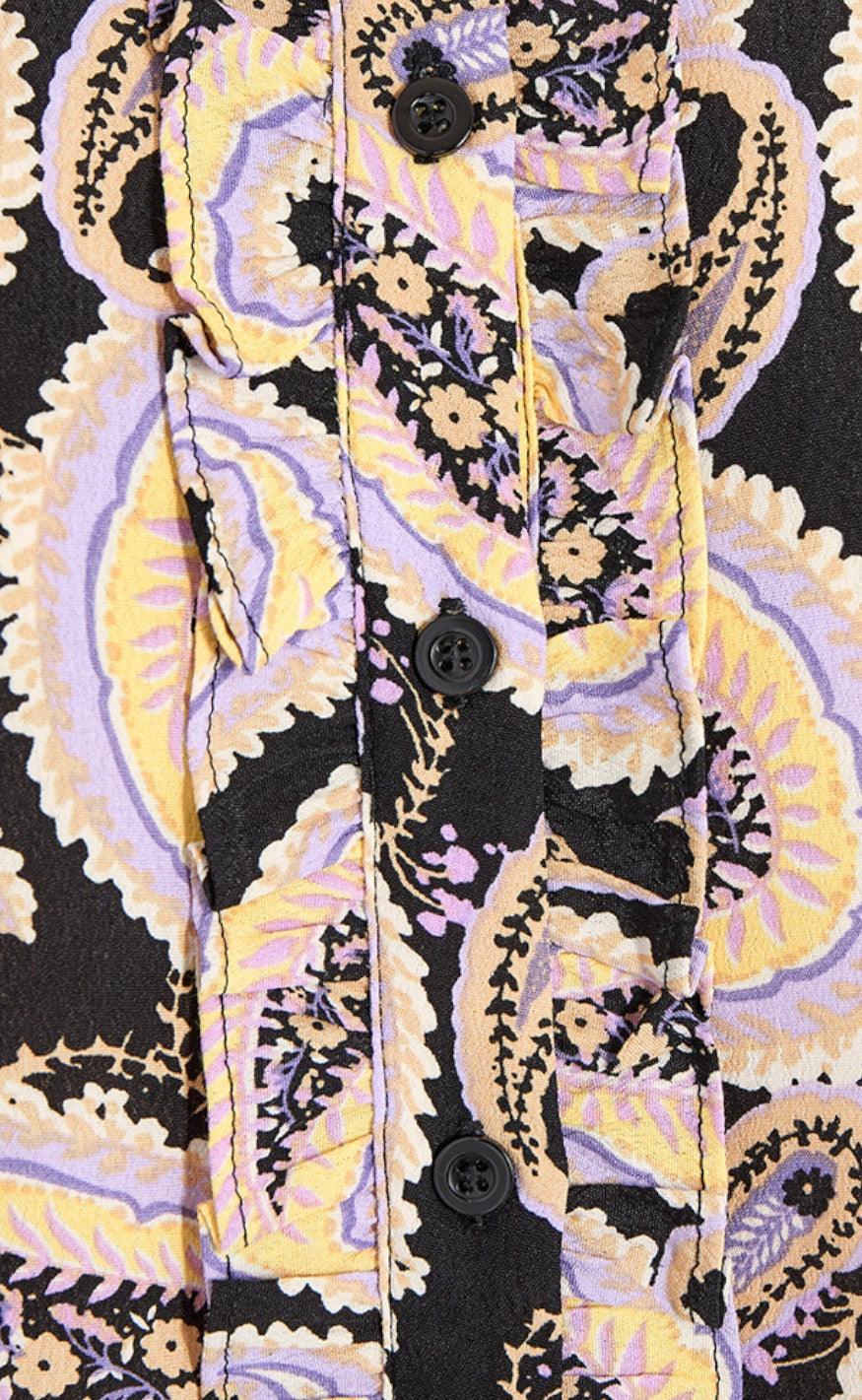 Freequent Skjorte - Paisey - Lavender Mix