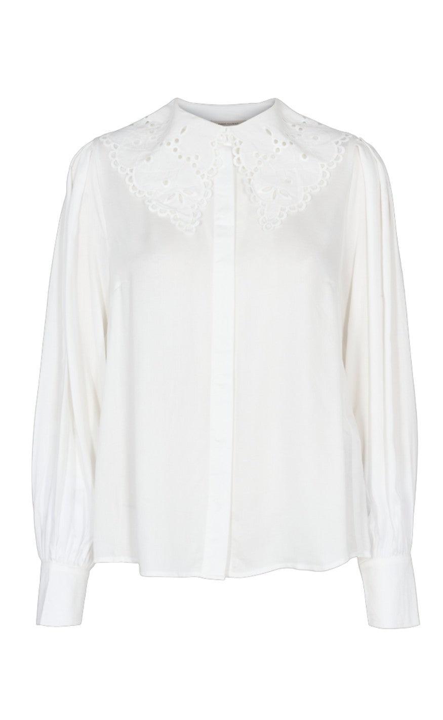 Freequent Skjorte - Ulva Embroidery - Offwhite