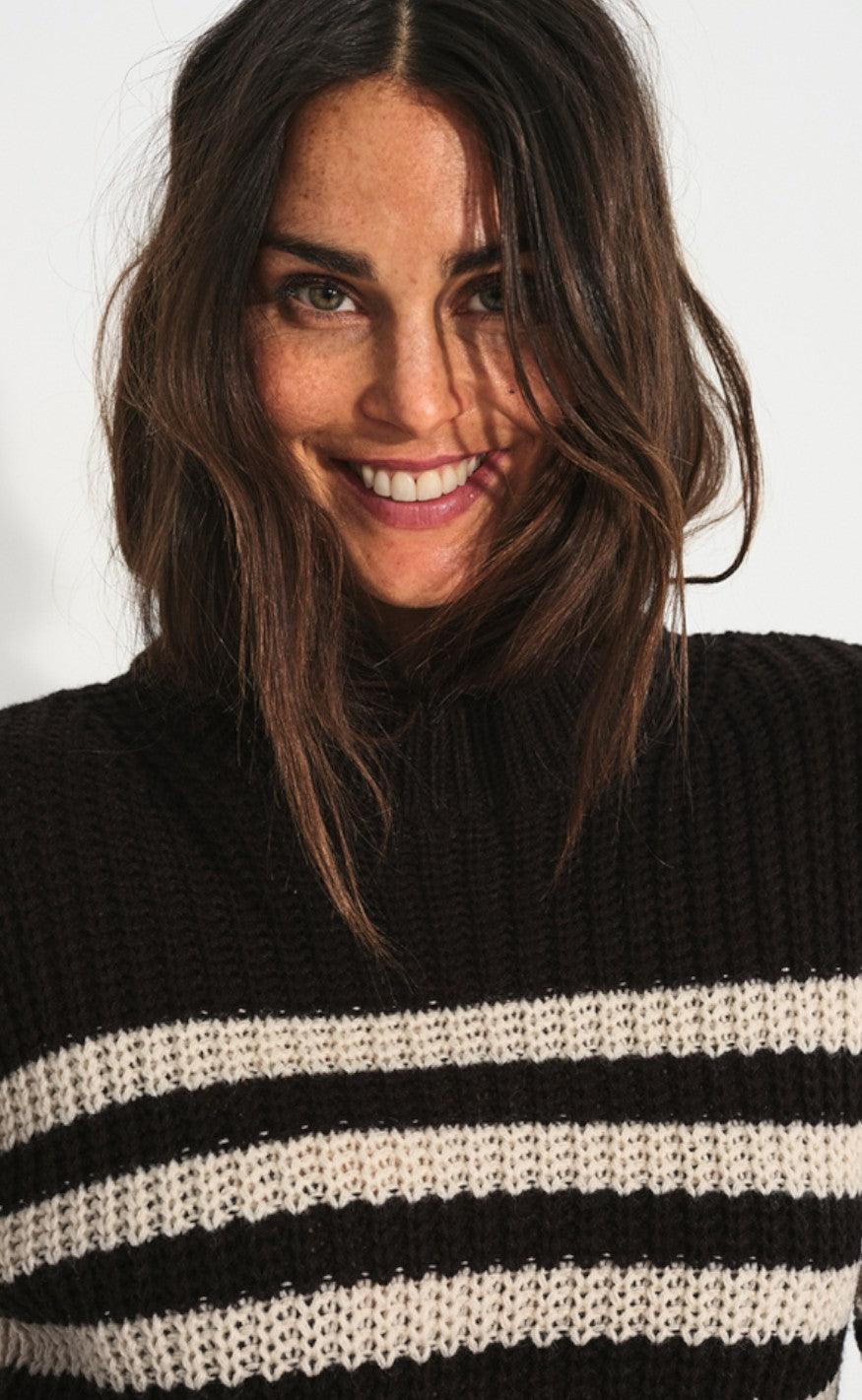 Freequent Sweater - Cox - Black With Moonbeam