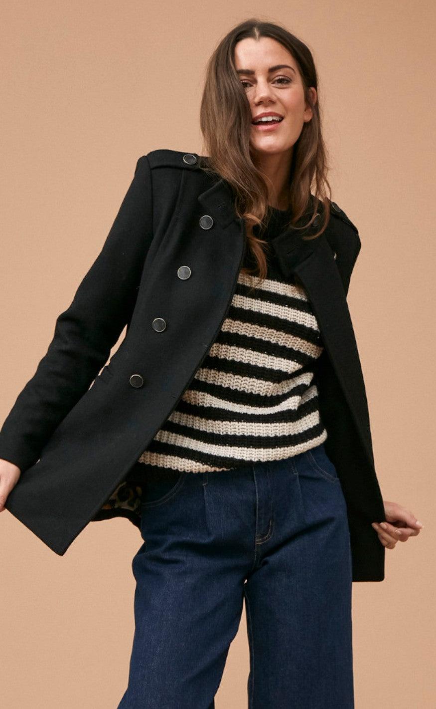 Freequent Sweater - Cox - Black With Moonbeam