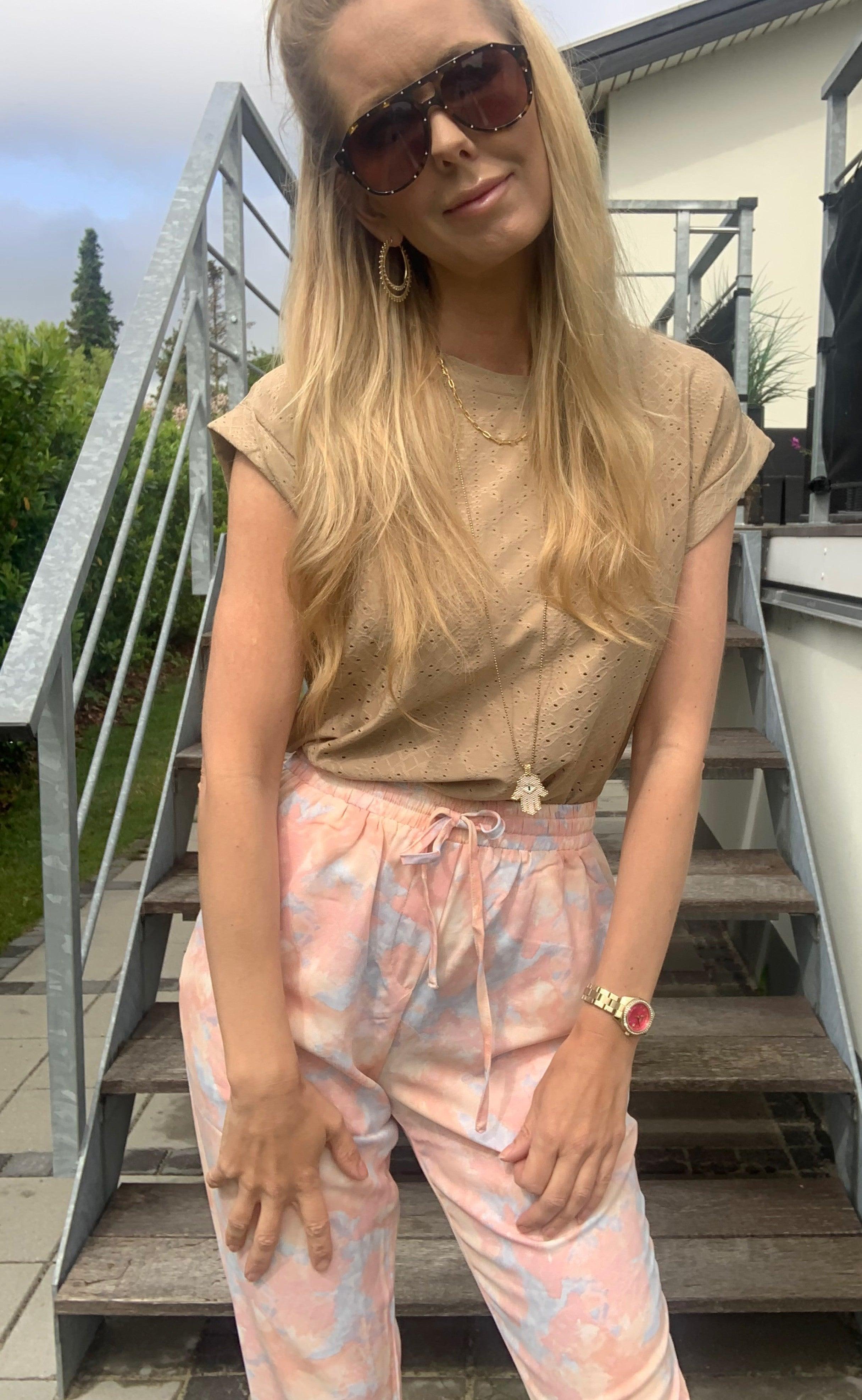 Freequent T-shirt - Blond - Beige Sand