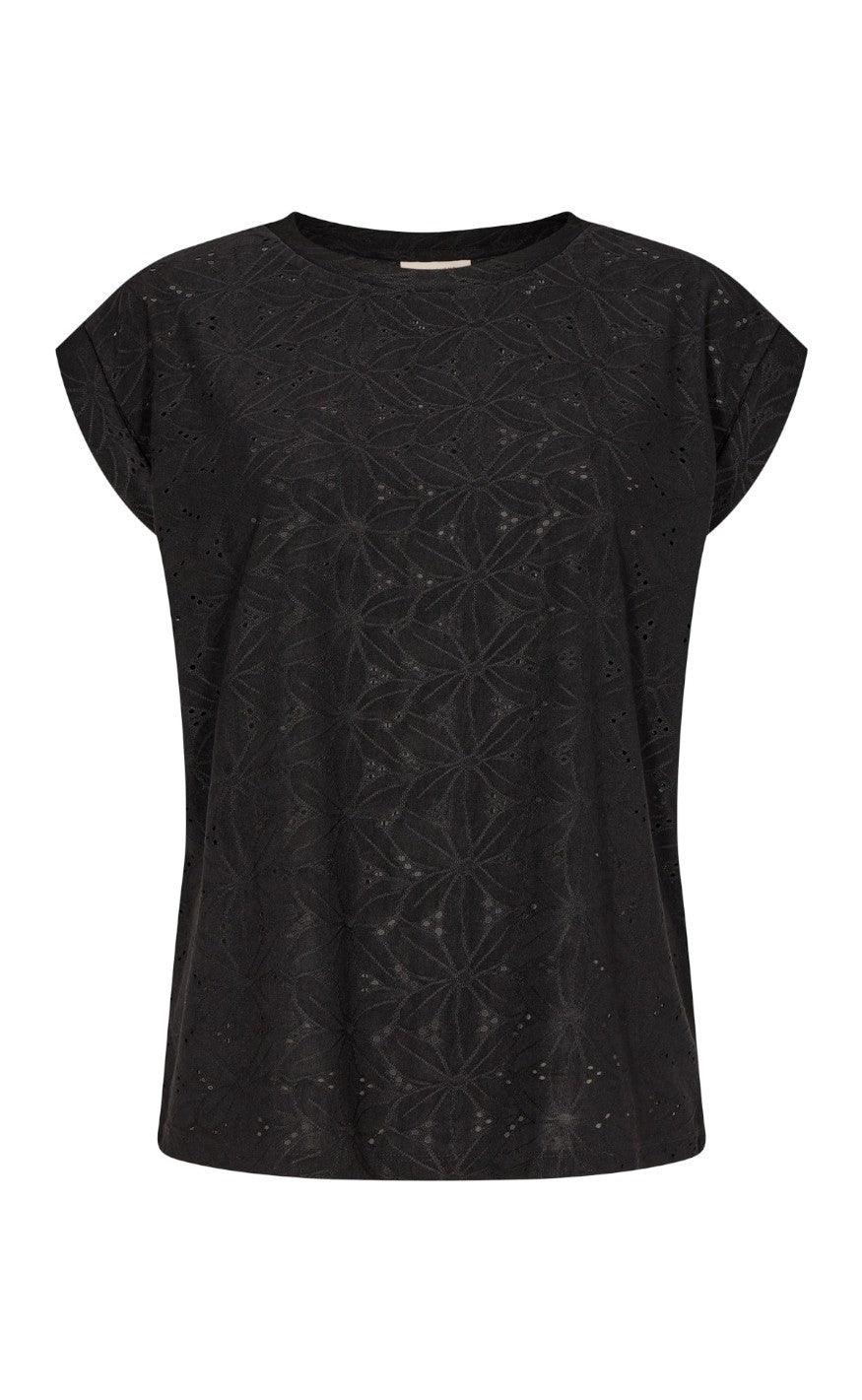 Freequent T-shirt - Blond Flower - Black