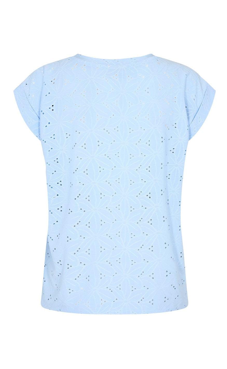 Freequent T-shirt - Blond Flower - Chambray Blue