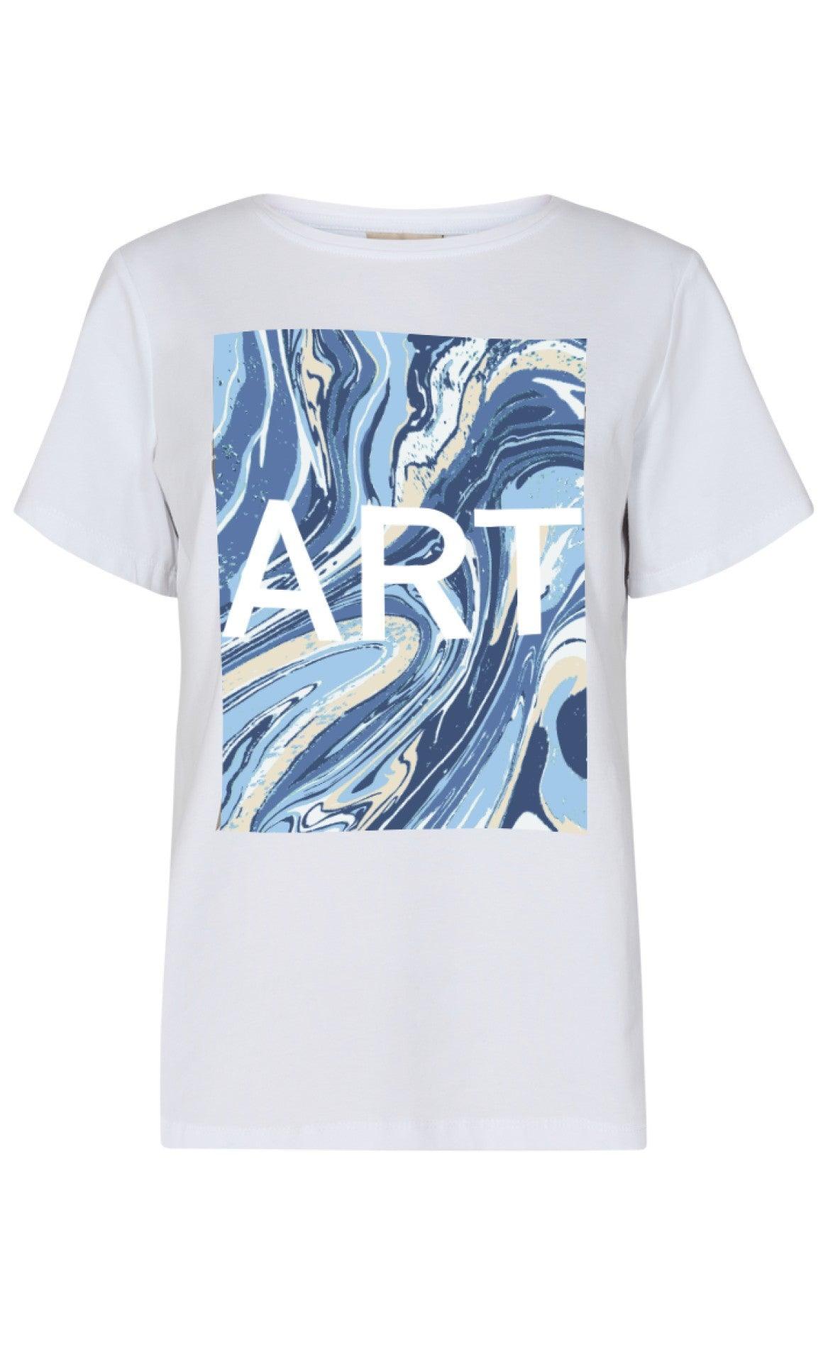Freequent T-shirt - Fenjal - Chambray Blue Mix