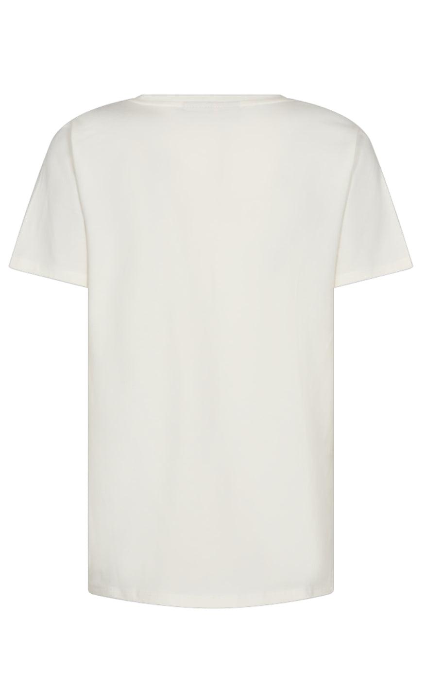 Freequent T-shirt - Fenjal - Off White W. Carmine Rose