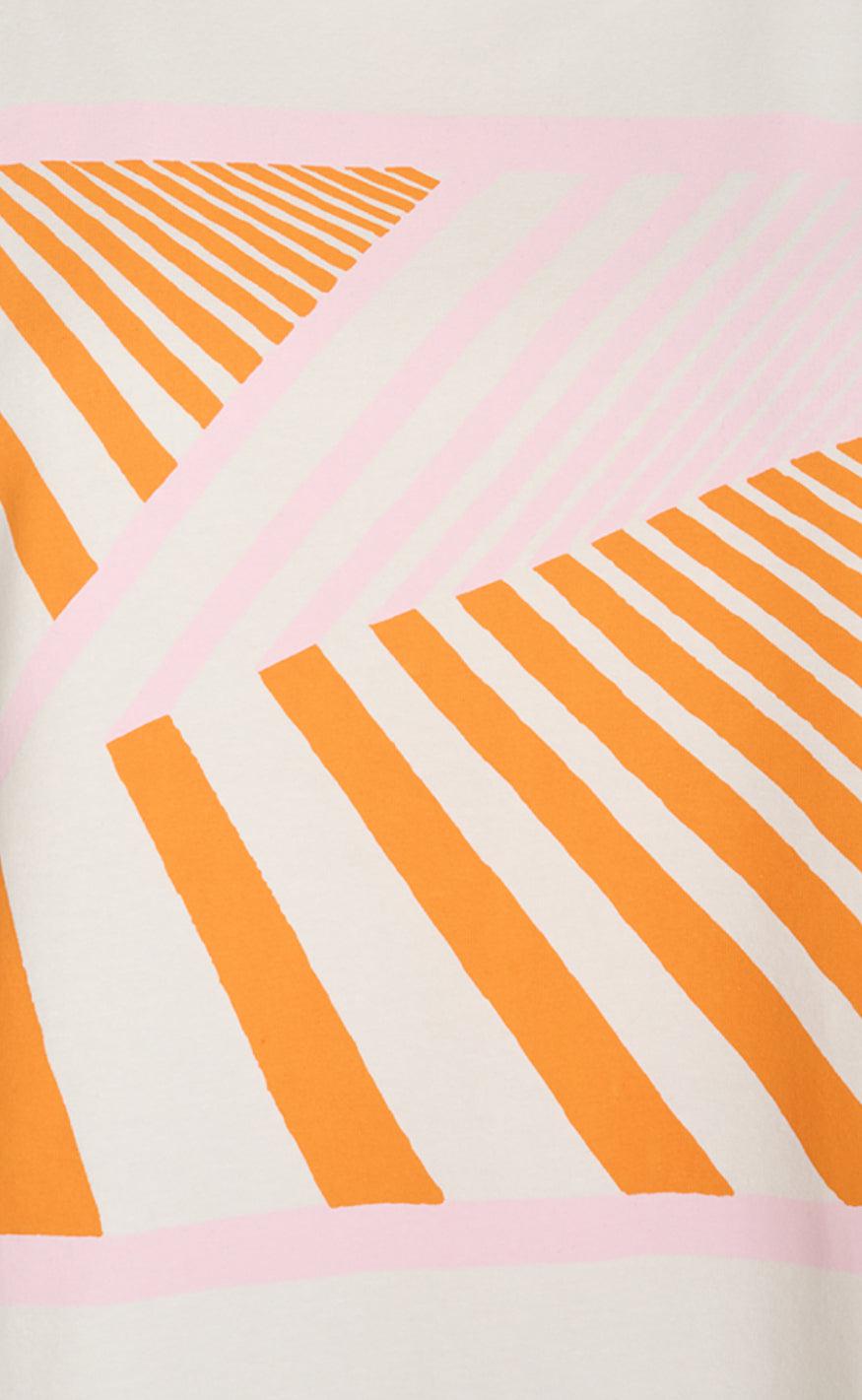Freequent T-shirt - Fenjal - Off White W. Flame Orange