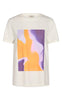 Freequent T-shirt - Fenjal - Offwhite w. Royal Lilac