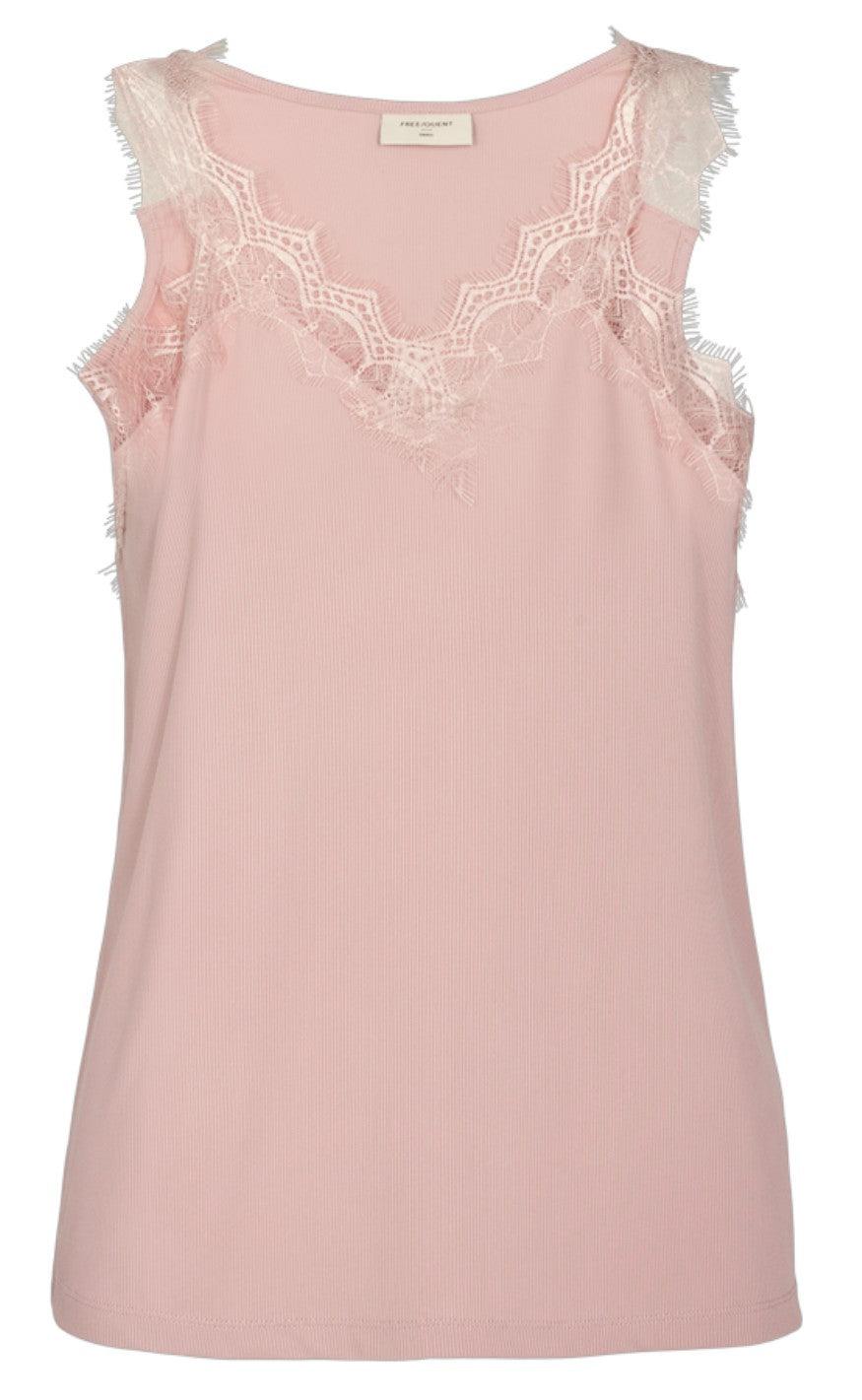 Freequent Top - Bicco Rib - Pale Mauve